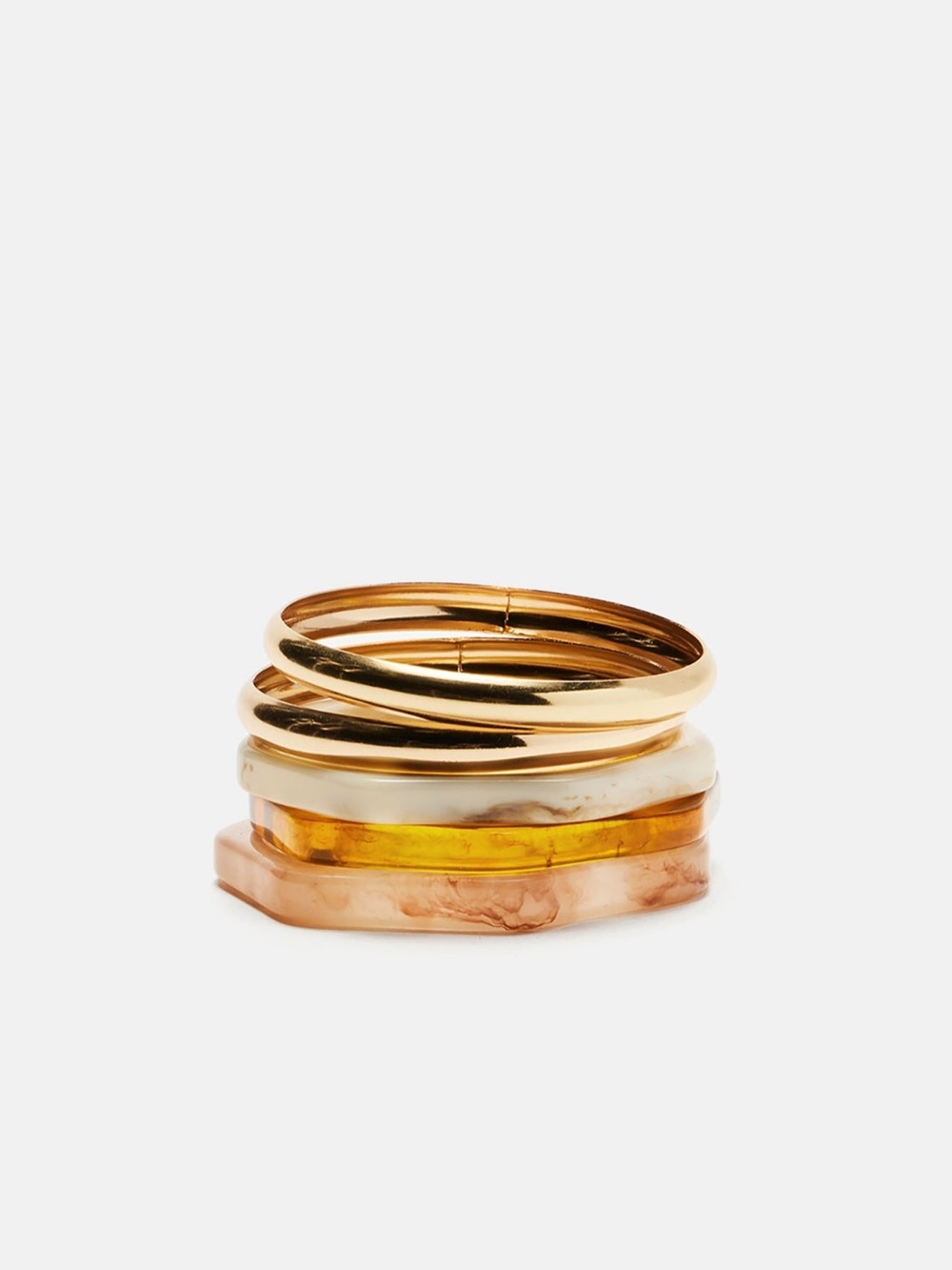 Fashion Nova Gold and Amber Stackable Bangle Set